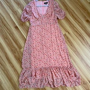 Maxi Pink Floral Dress, Size XL